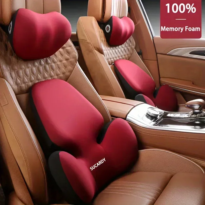 Car Accessories Nearby - Latex neck pillow, lumbar backrest cushion,