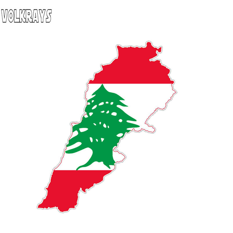 Car Accessories Lebanon - Volkrays Creative Car Sticker Lebanon Flag