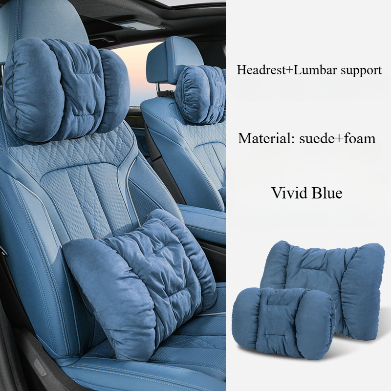 Car Accessories Nearby - High-End Plush Car Headrest Suede Comfortable