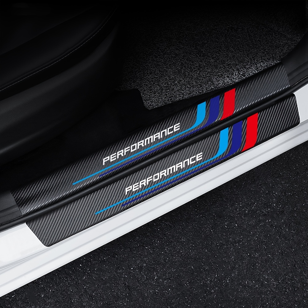 Car Accessories Nz - 4pcs Carbon Fiber Sill Plate Stickers