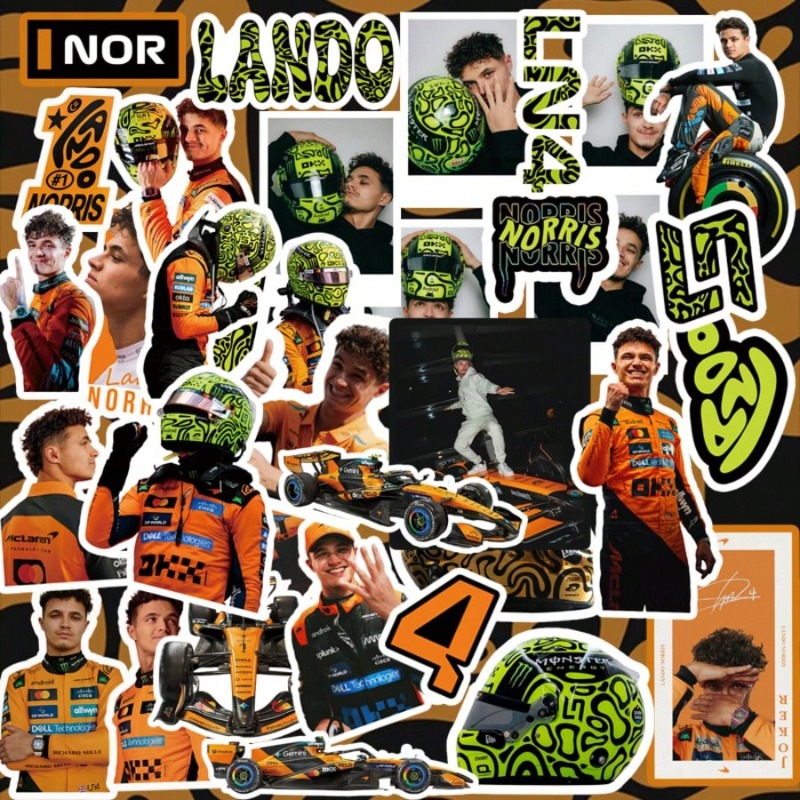 Car Accessories Nz - 59PCS Lando Norris racing-themed sticker set–Waterproof