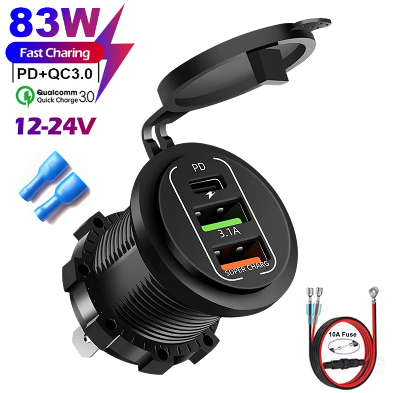 Car Accessories Thailand - 83W Max Phone Charger Socket 45W