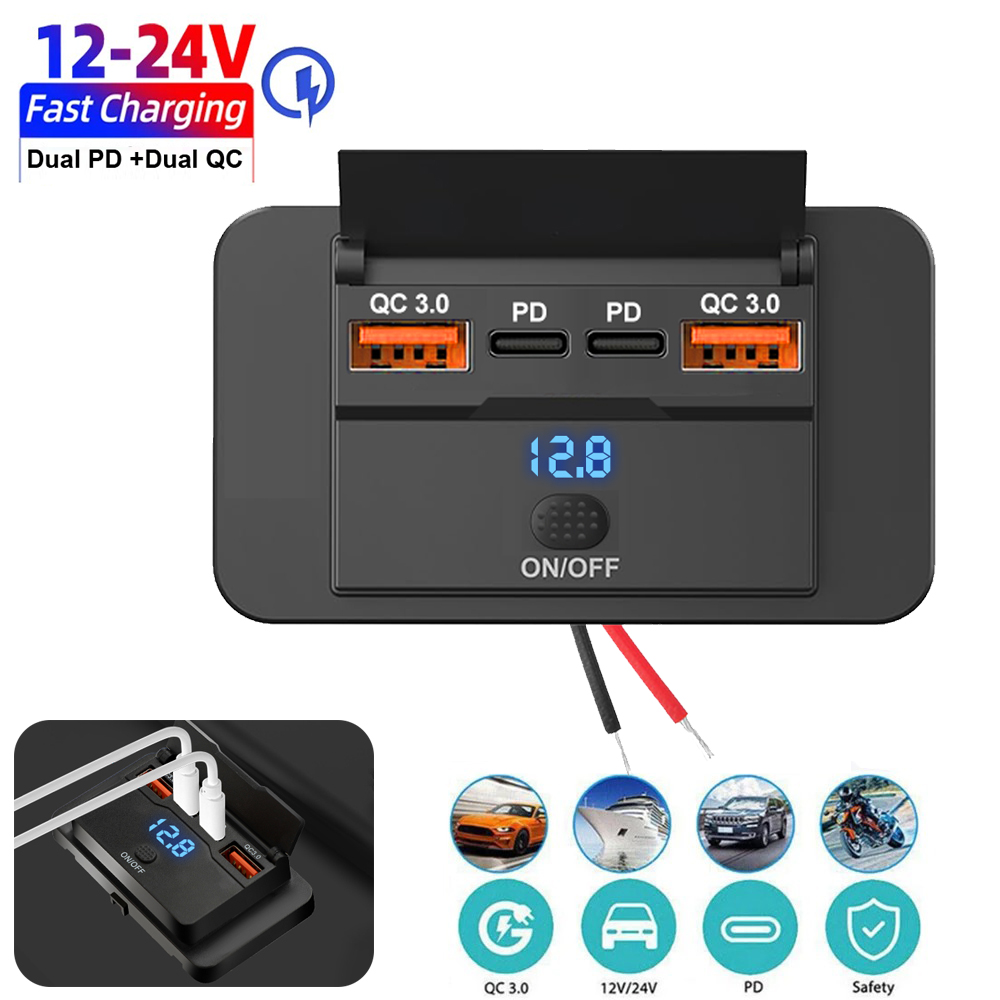 Car Accessories Thailand - New 4 Ports Car Charger Socket