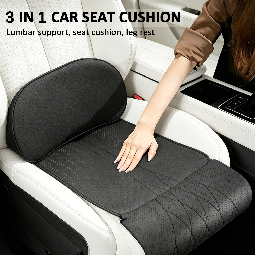 Leather Car Seat Cover - Car Seat Cushion Memory Foam Leg