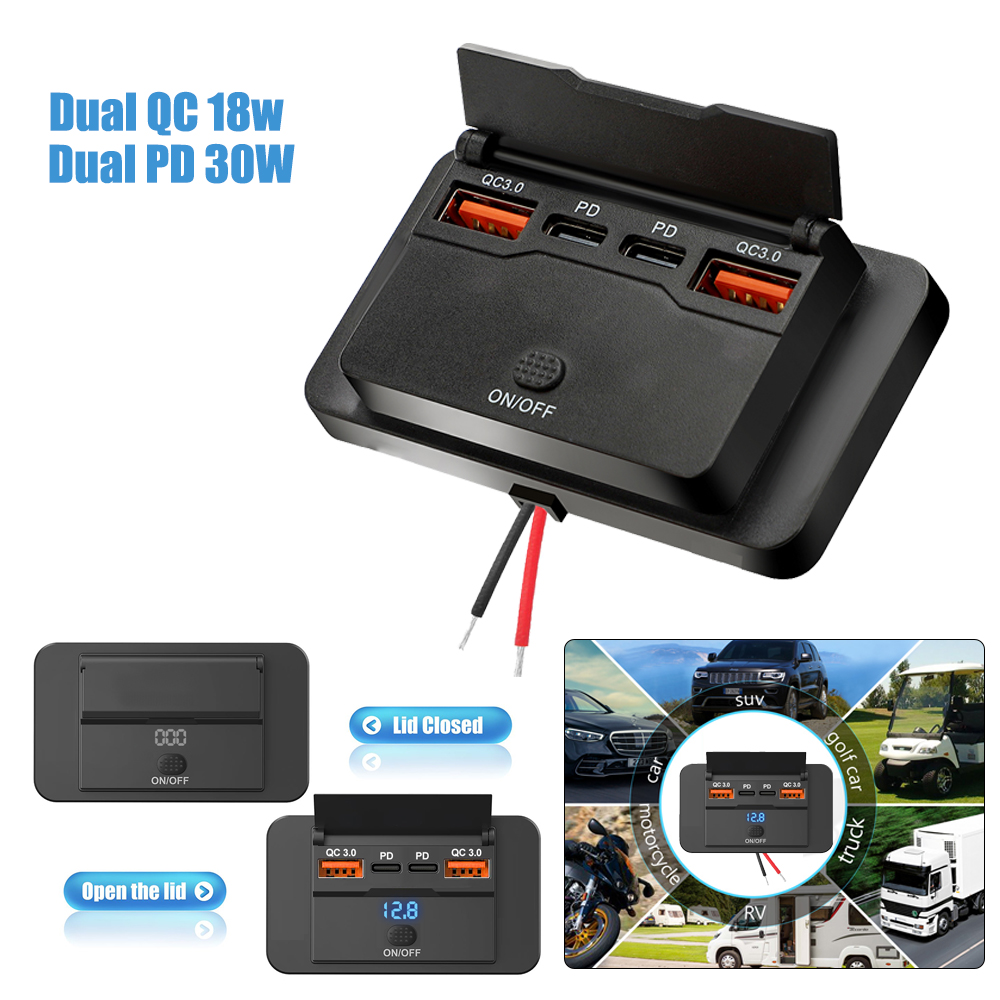 Car Accessories Thailand - 12V Rv Type C Usb Outlet
