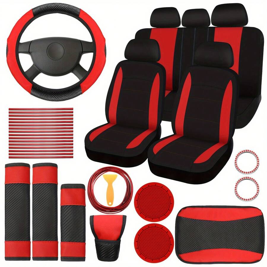 Leather Car Seat Cover - Suitable For Women, 41-Piece Car Interior