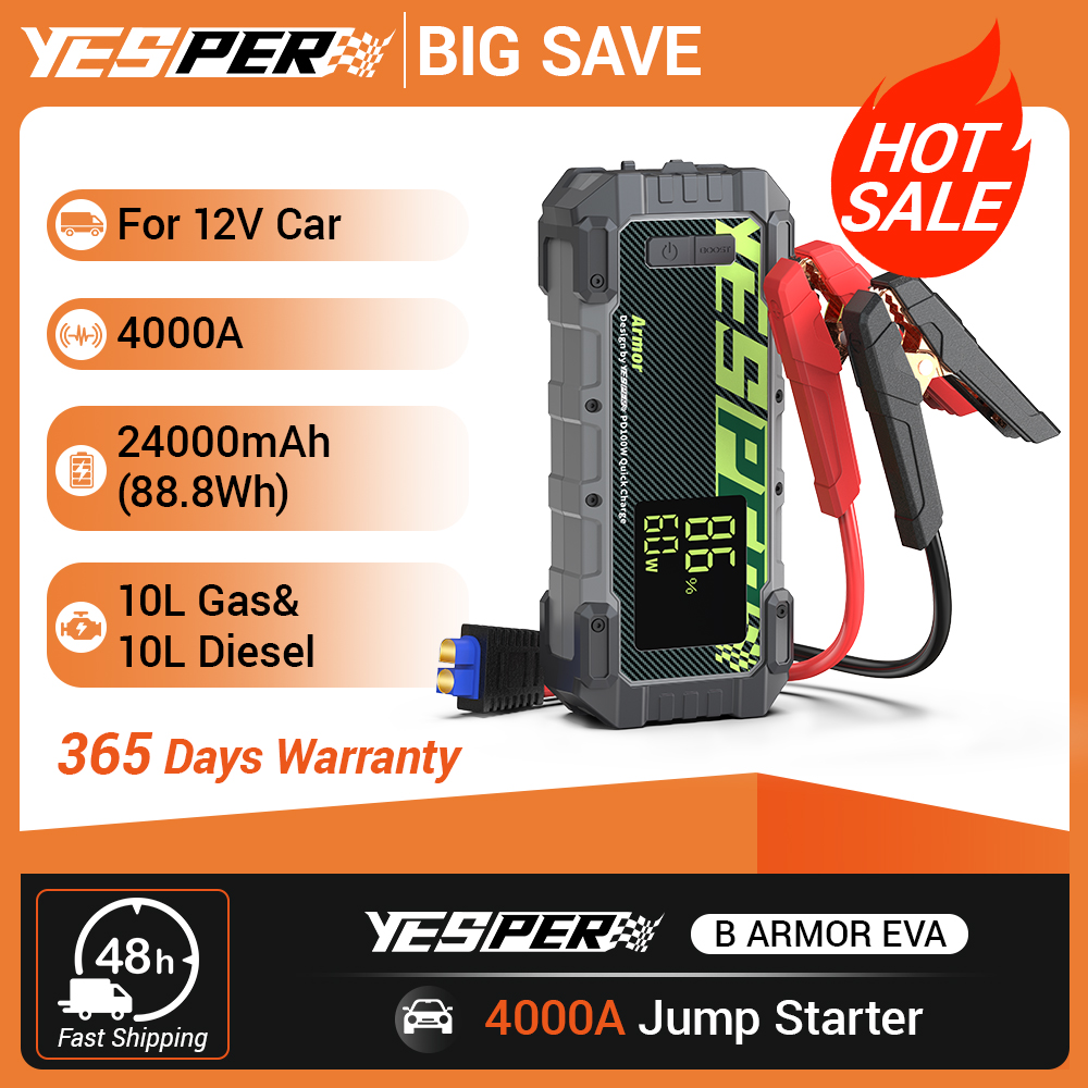 Portable Jump Starter - YESPER 4000A 10L Diesel/Gas Jump Starter