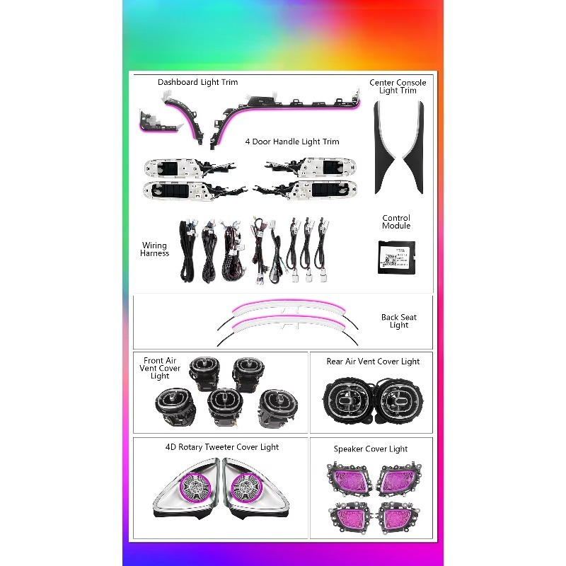 64 Color Front Rear Air Vent L - огляд і ціна Led Interior Ambient Light