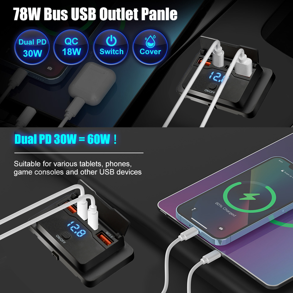 96W Dual PD Dual QC3.0 Type C  - огляд і ціна Car Accessories Thailand