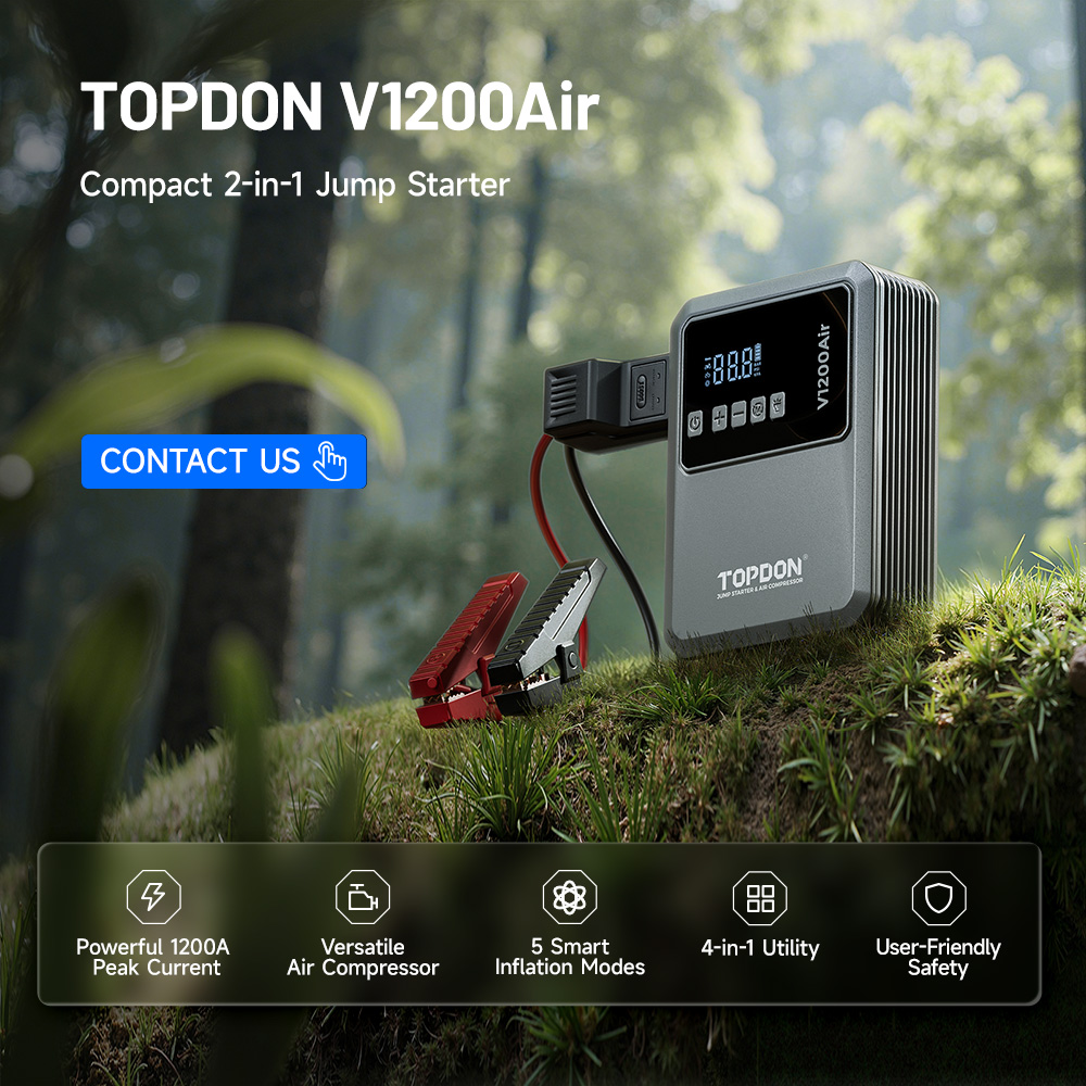 TOPDON V1200 Air 12V Jump Star - огляд і ціна Portable Jump Starter