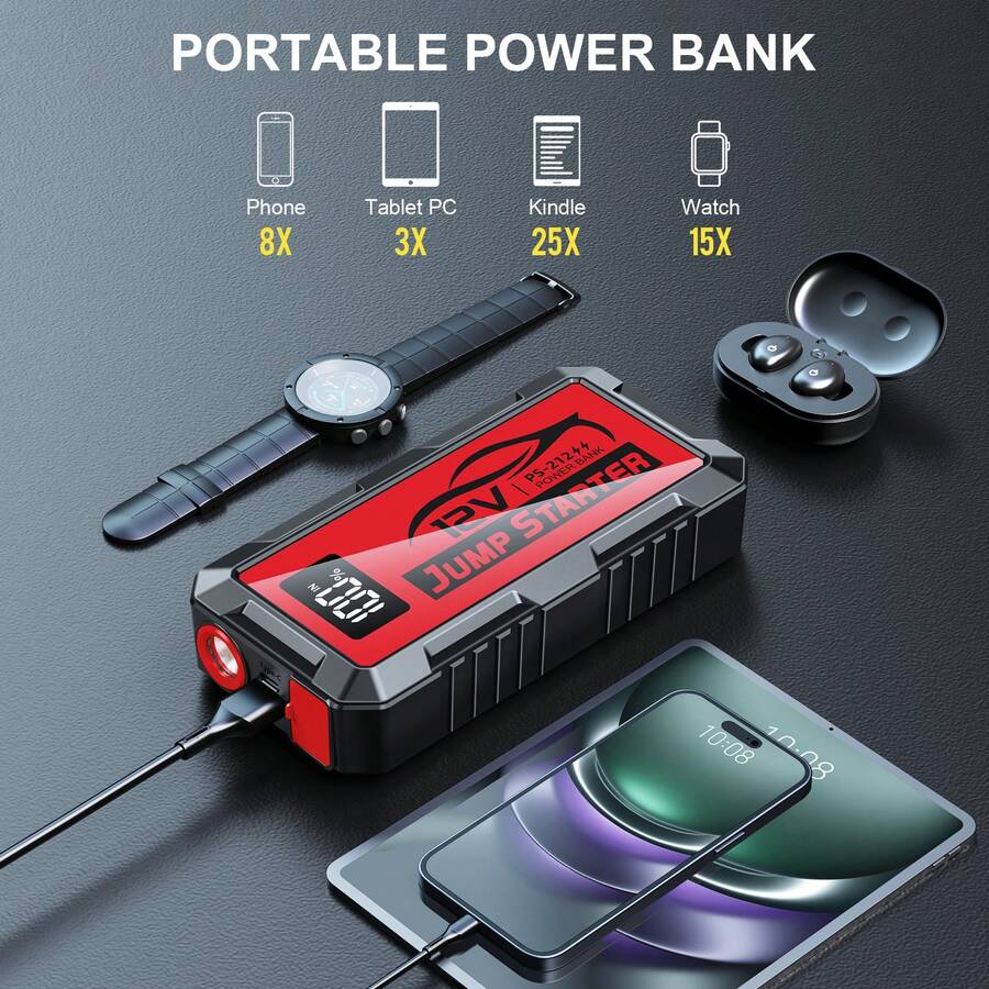 8000A Car Jump Starter, 12V Ju - огляд і ціна Portable Jump Starter