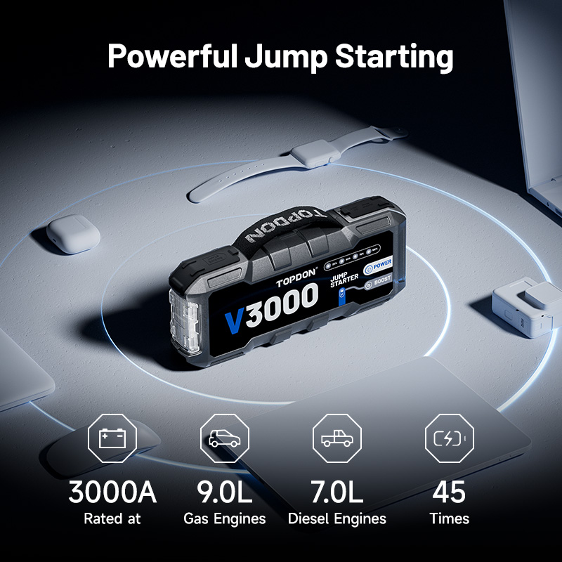TOPDON V3000 3000A PD60W Bi-Di - огляд і ціна Portable Jump Starter