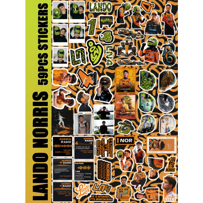 59PCS Lando Norris racing-them - огляд і ціна Car Accessories Nz
