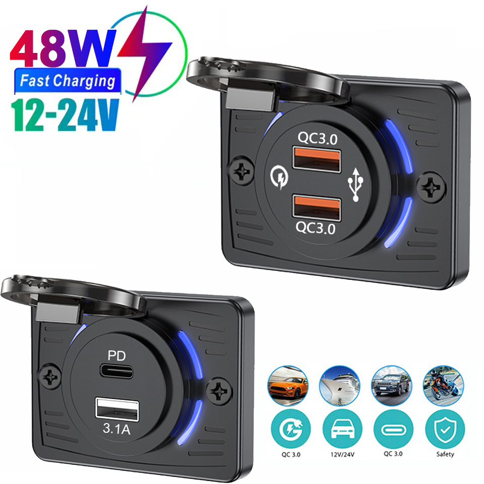 2 Ports 12V RV USB Outlet QC 1 - огляд і ціна Car Accessories Thailand