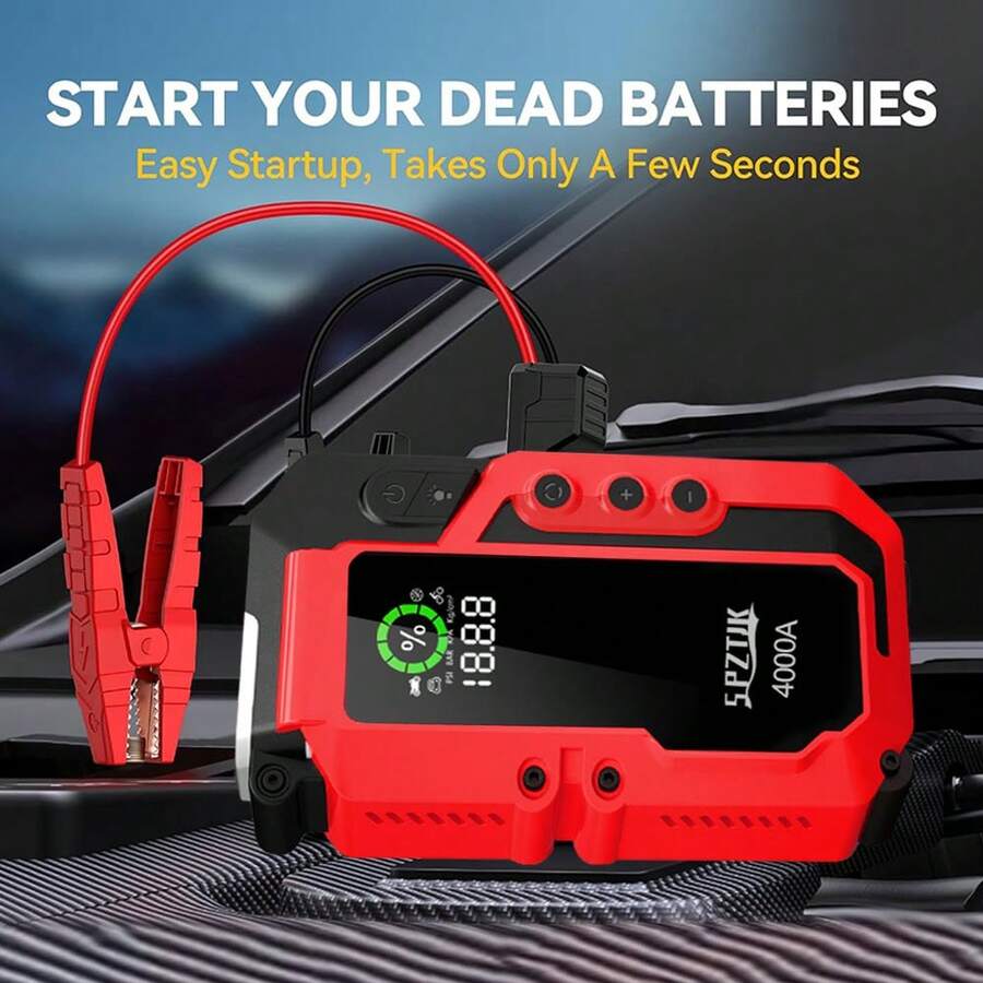 4000A Car Battery Jump Starter - огляд і ціна Portable Jump Starter
