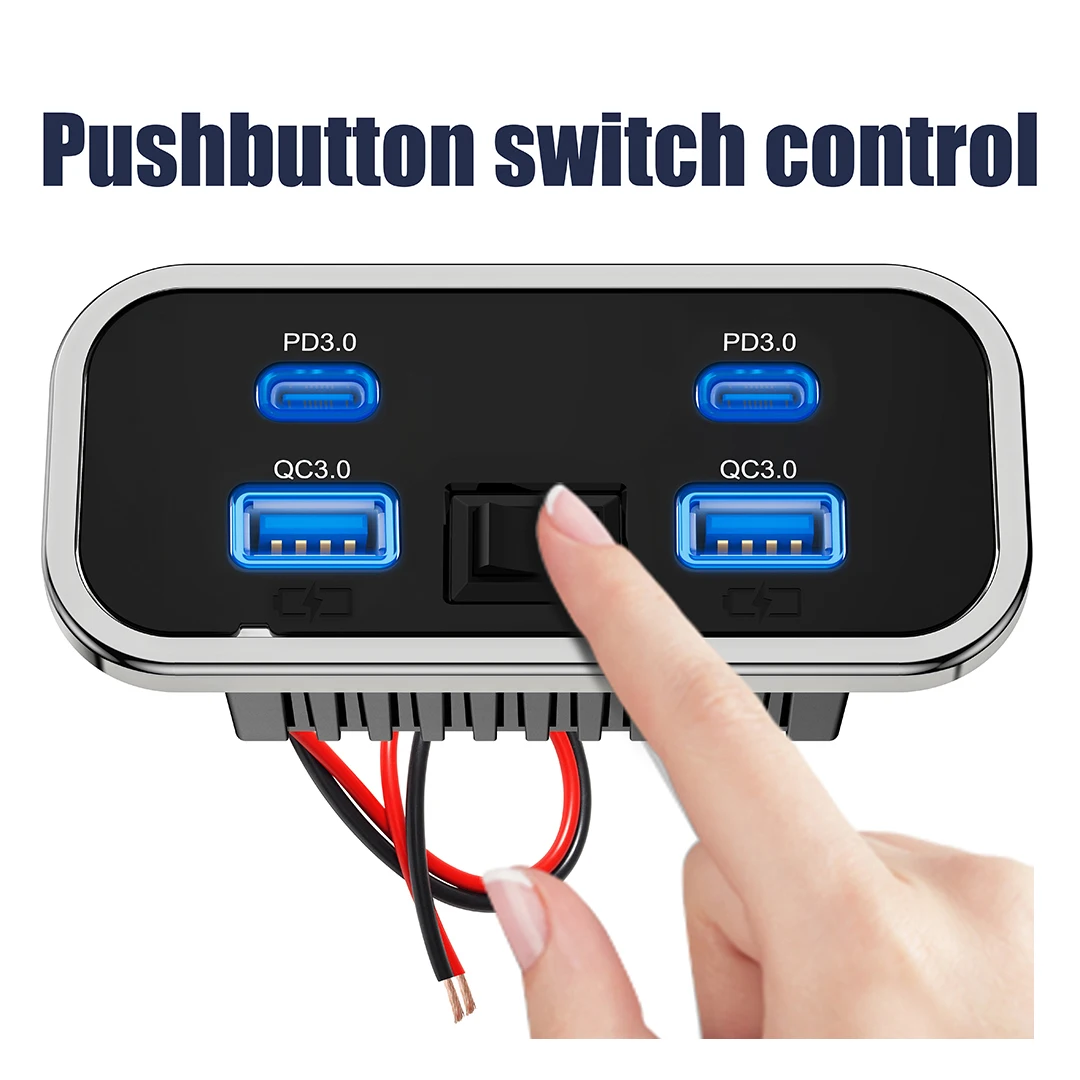12V-24V 4 Ports Dual USB PD3.0 - огляд і ціна Car Accessories Thailand